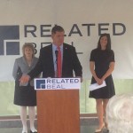 Transportation Secretary Stephanie Pollack, Boston Mayor Marty Walsh and Related Beal President Kimberly Sherman Stamler